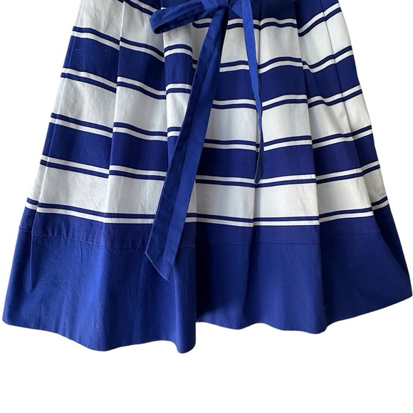 NWT | MILLY BLUE & WHITE STRIPE SLEEVELESS COTTON SHIRT DRESS POCKETS | SIZE: 8 - Picture 5 of 11